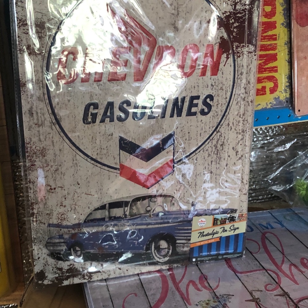 Chevron metal sign